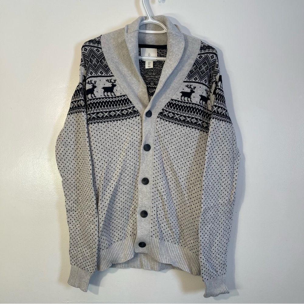Aspen Knitted Winter Deer Themed Cardigan - Woman’s Small